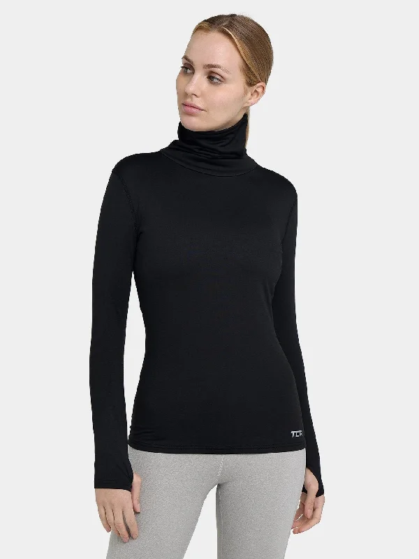 Striped Women Long Sleeve Top in a Timeless PatternWarm-Up Thermal Long Sleeve Funnel Neck Top For Women With Brushed Inner Fabric, Thumbholes & Reflective Strips Striped Women Long Sleeve Top in a Timeless PatternWarm-Up Thermal Long Sleeve Funnel Neck Top For Women With Brushed Inner Fabric, Thumbholes & Reflective Strips