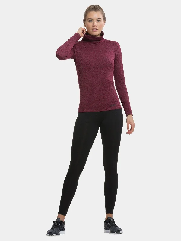 Ribbed Women Long Sleeve Top with a Textured AppealWarm-Up Thermal Long Sleeve Funnel Neck Top For Women With Brushed Inner Fabric, Thumbholes & Reflective Strips Ribbed Women Long Sleeve Top with a Textured AppealWarm-Up Thermal Long Sleeve Funnel Neck Top For Women With Brushed Inner Fabric, Thumbholes & Reflective Strips