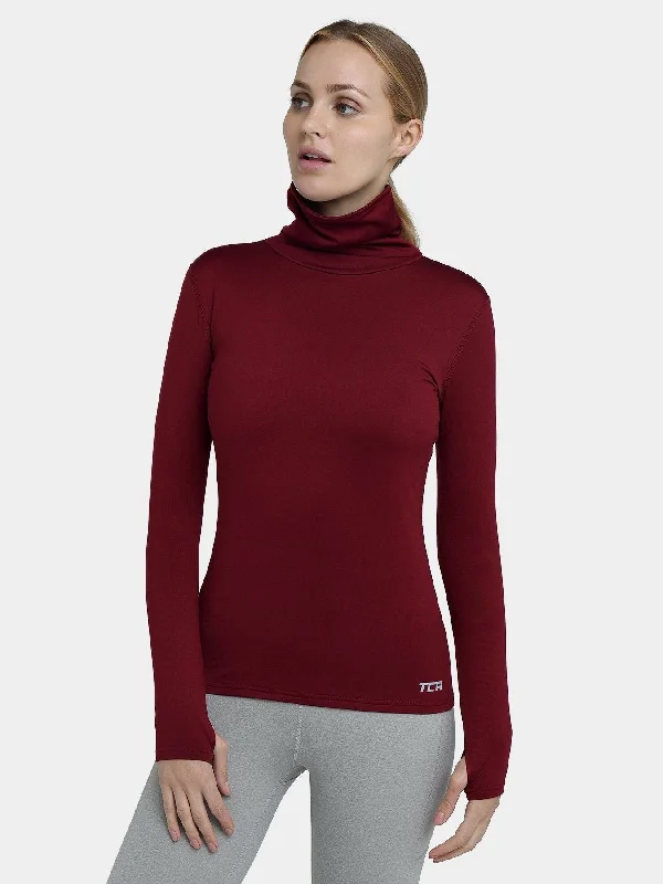 Ribbed Women Long Sleeve Top with a Textured AppealWarm-Up Thermal Long Sleeve Funnel Neck Top For Women With Brushed Inner Fabric, Thumbholes & Reflective Strips Ribbed Women Long Sleeve Top with a Textured AppealWarm-Up Thermal Long Sleeve Funnel Neck Top For Women With Brushed Inner Fabric, Thumbholes & Reflective Strips