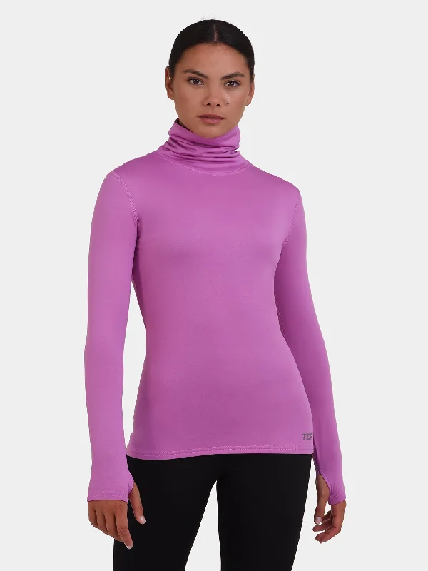 Floral Printed Women Long Sleeve Top for a Romantic LookWarm-Up Thermal Long Sleeve Funnel Neck Top For Women With Brushed Inner Fabric, Thumbholes & Reflective Strips Floral Printed Women Long Sleeve Top for a Romantic LookWarm-Up Thermal Long Sleeve Funnel Neck Top For Women With Brushed Inner Fabric, Thumbholes & Reflective Strips