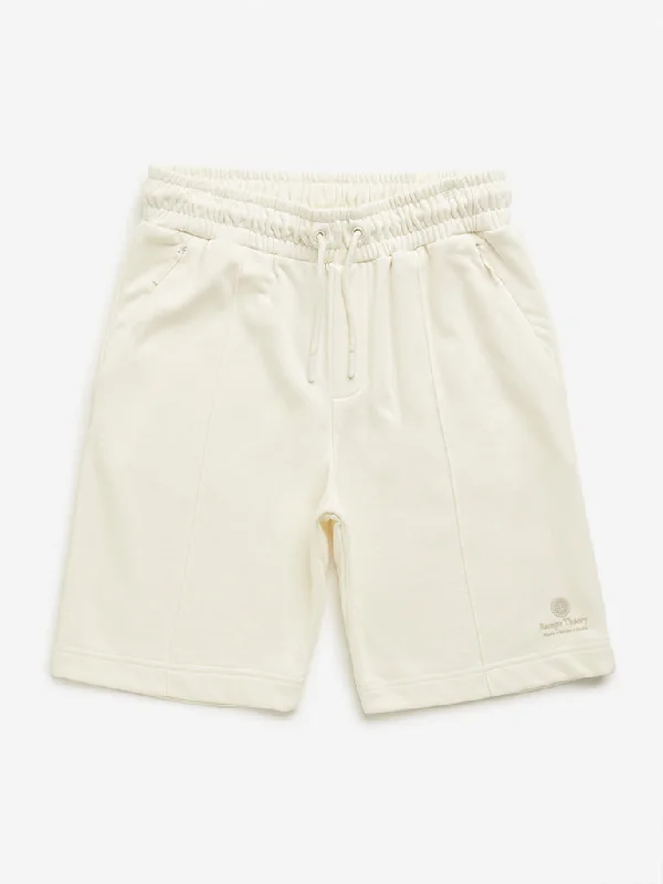 Ruffled Hem Women Shorts to Add a Feminine TouchY&F Kids Off-White Mid Rise Shorts